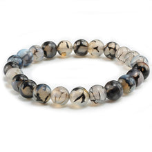 Load image into Gallery viewer, Trendy Men Black Lava Natural Stone Bracelet Charm Women Turquoises Transparent White Bead Strand Bracelets&amp;Bangles Yoga Jewelry