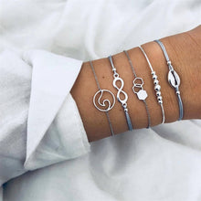 Load image into Gallery viewer, NEWBUY 6Pcs/Set Natural Beads Bracelet Boho Style Gold Heart Turtle Life Tree 8 Infinity Charm Bracelets For Women Girl