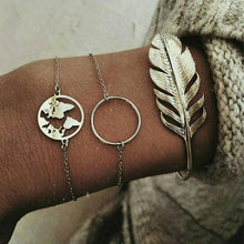 Load image into Gallery viewer, World Map Bracelets For Women Travel Jewellery Rose Gold Chain Friendship Sister Gifts Globe Bracelet Femme BFF