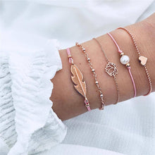 Load image into Gallery viewer, ABDOABDO Charm Bracelets for Women Vintage Friendship Bracelets Bohemian Bead Bracelet Femme Snap Button Jewelry Gifts for Women